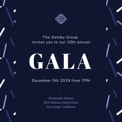 Gatsby Group Gala – Invitation Template 397x397 template preview