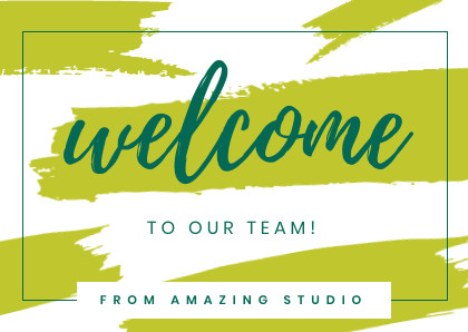 Lime Brush Welcome Team – Card Template 420x298 template