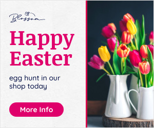 Easter Egg Hunt in Our Shop 300x250 template