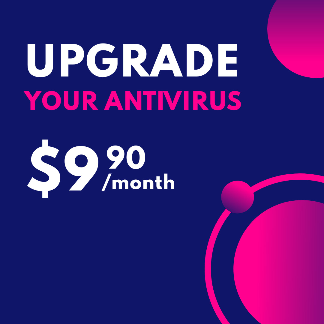 Blue Pink Upgrade Your Antivirus 1080x1080 template