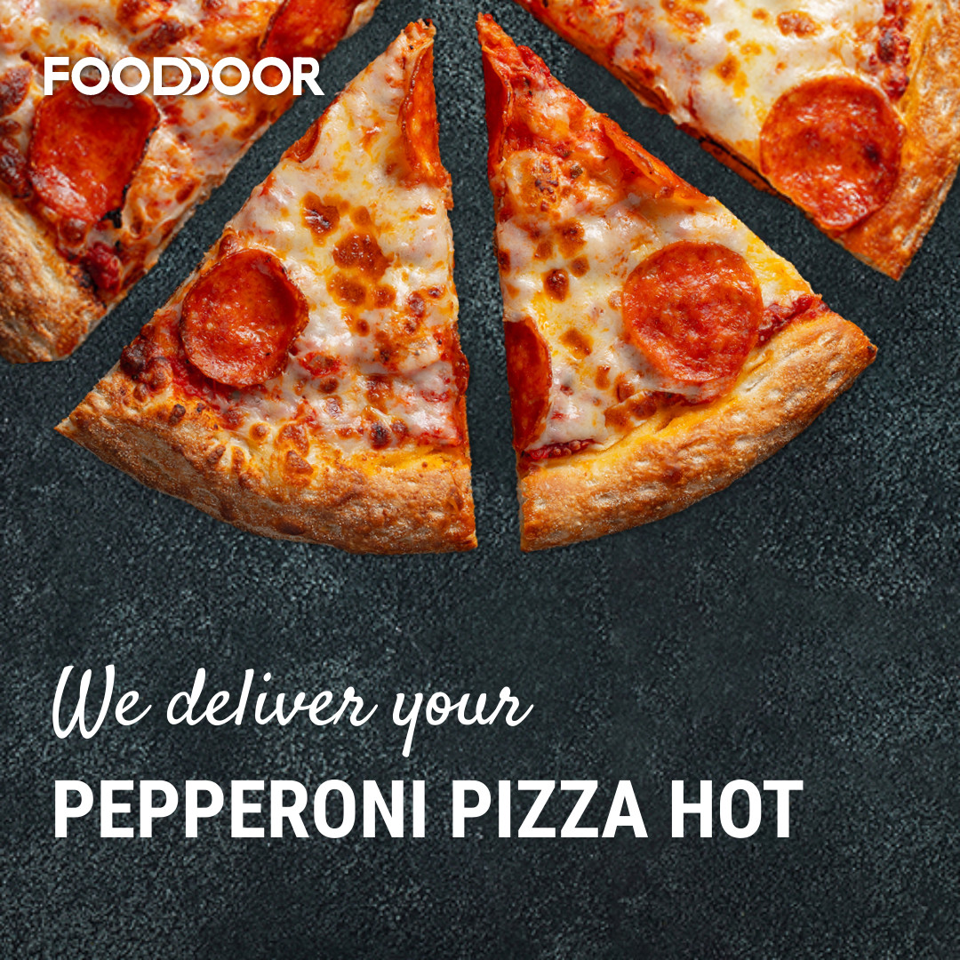 Pepperoni Pizza Delivery FoodDoor 1080x1080 template preview