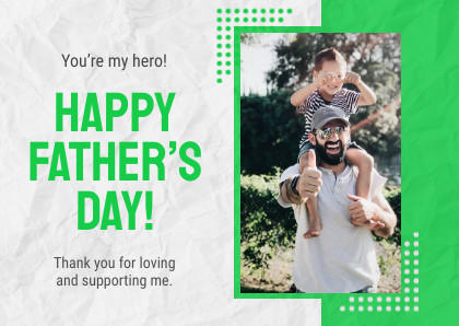 Happy Father's Day My Hero Card 420x298 template