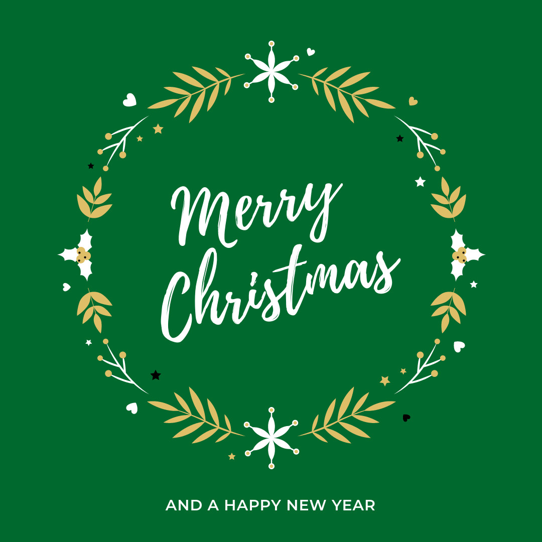 Merry Christmas Wreath 1080x1080 template preview