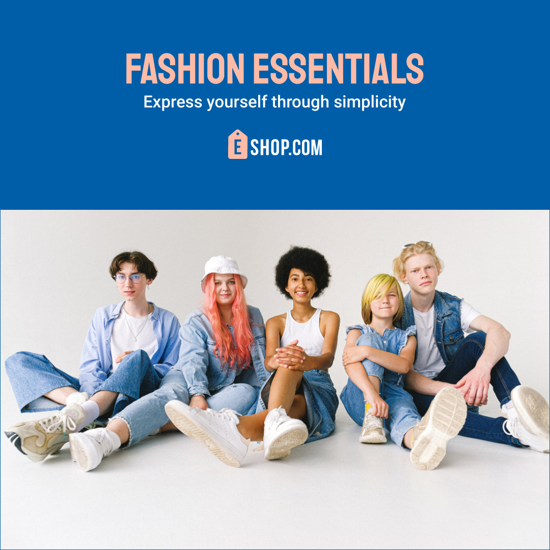 Blue Fashion Essentials Collection 1080x1080 template