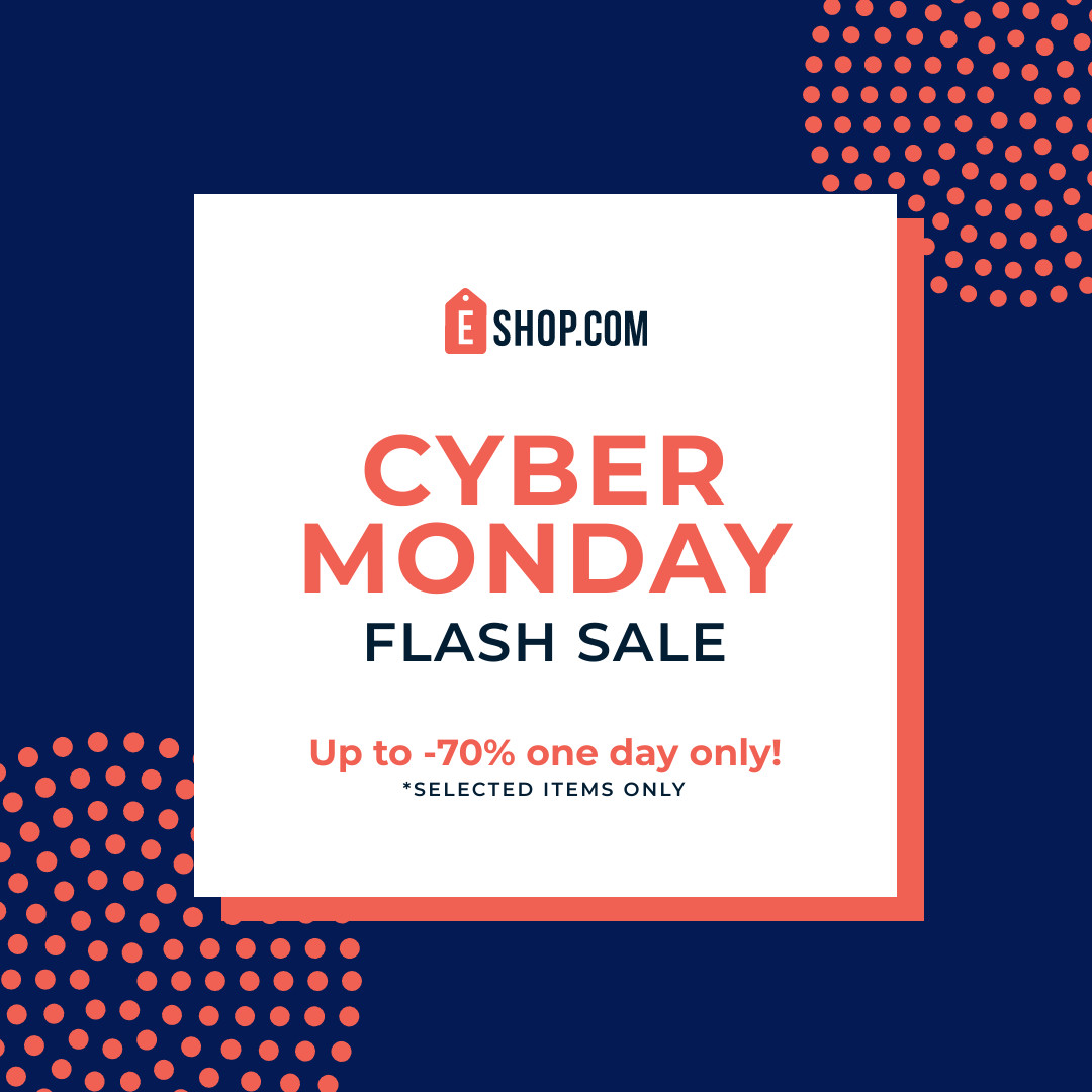 Cyber Monday Flash Sale Dots 1080x1080 template