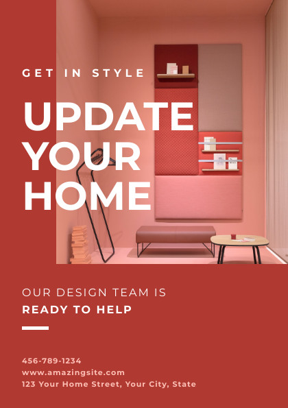 Update Your Red Home – Flyer Template  420x595 template preview