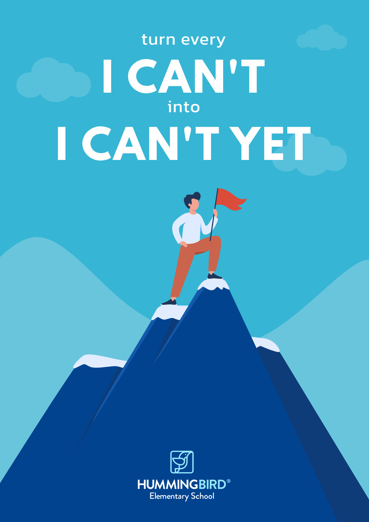 Blue Mountain Motivational School Poster 1191x1684 template