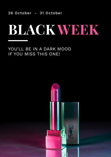 Black Friday Week Lipstick Dark Mood Flyer 420x595 template