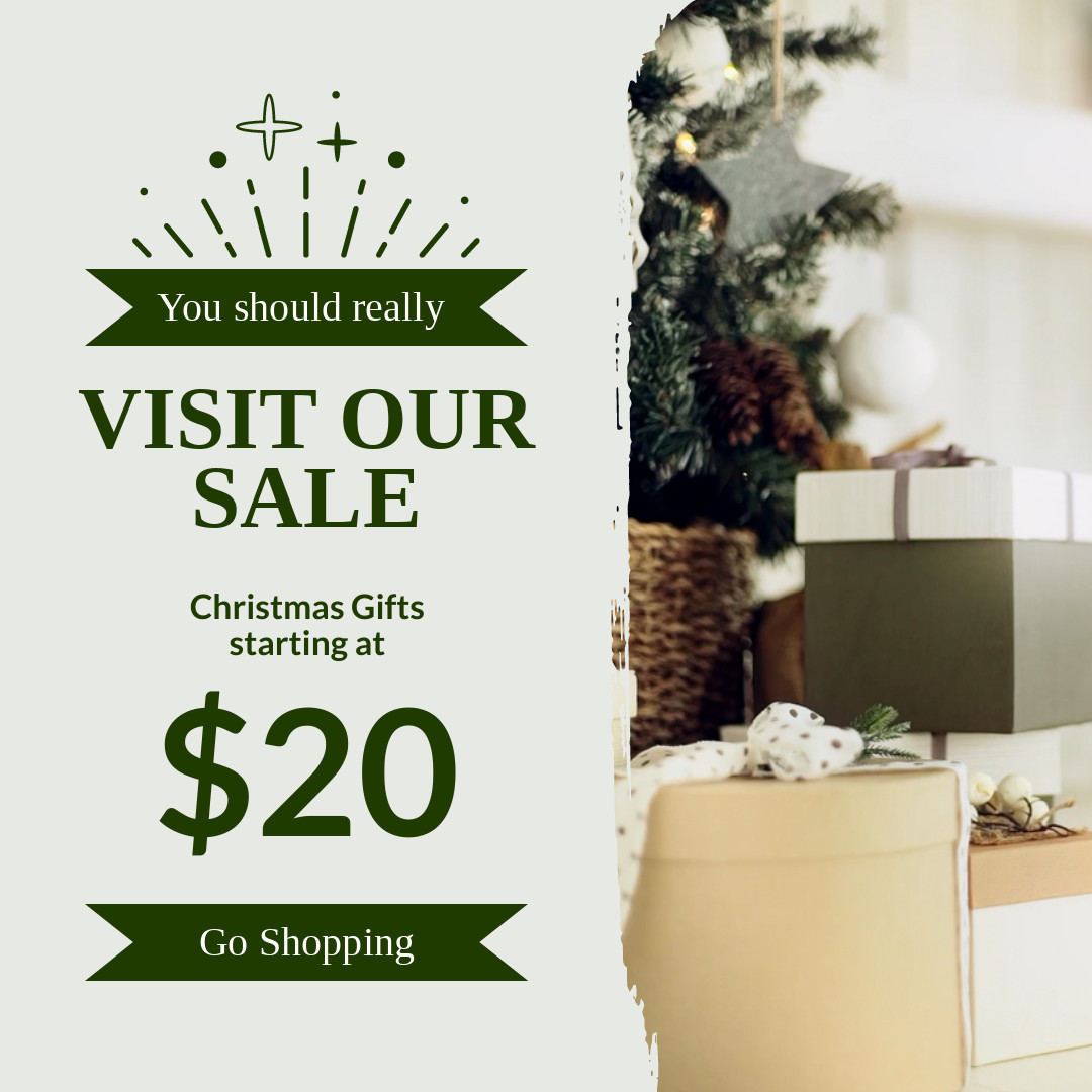 Visit Our Sale Christmas Gifts Video 1080x1080 template