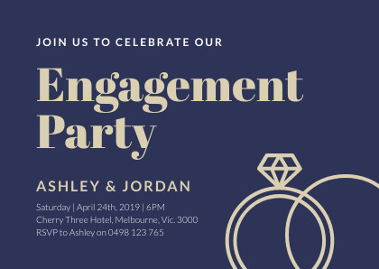 Ashley and Jordan Blue Engagement – Card Template 420x298 template