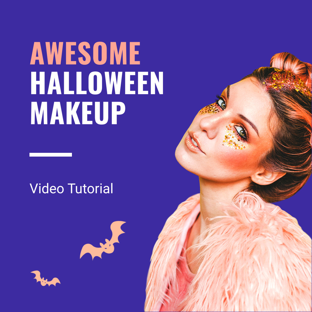 Awesome Halloween Makeup Tutorial 1080x1080 template