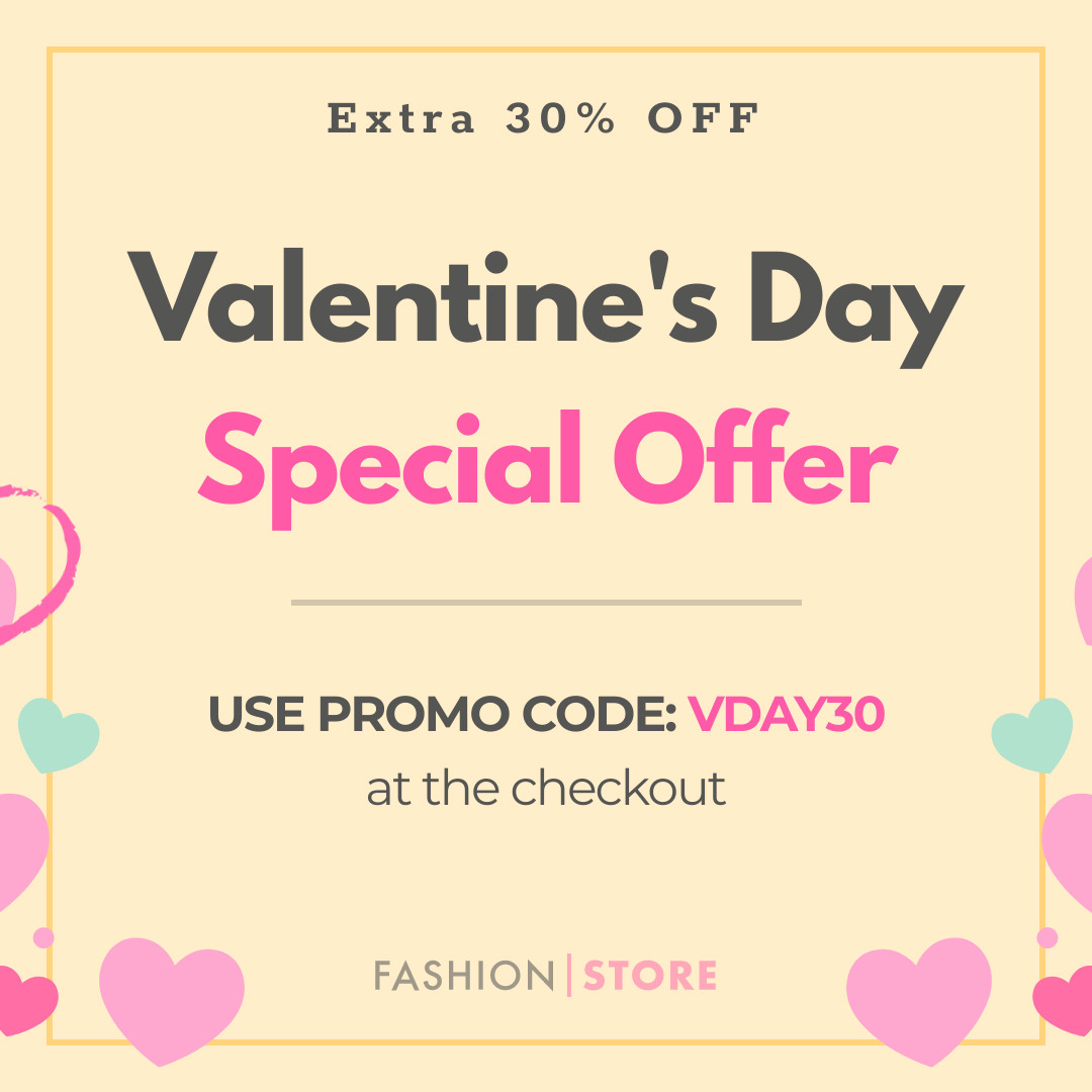 Valentine's Day Fashionstore Code 1080x1080 template preview