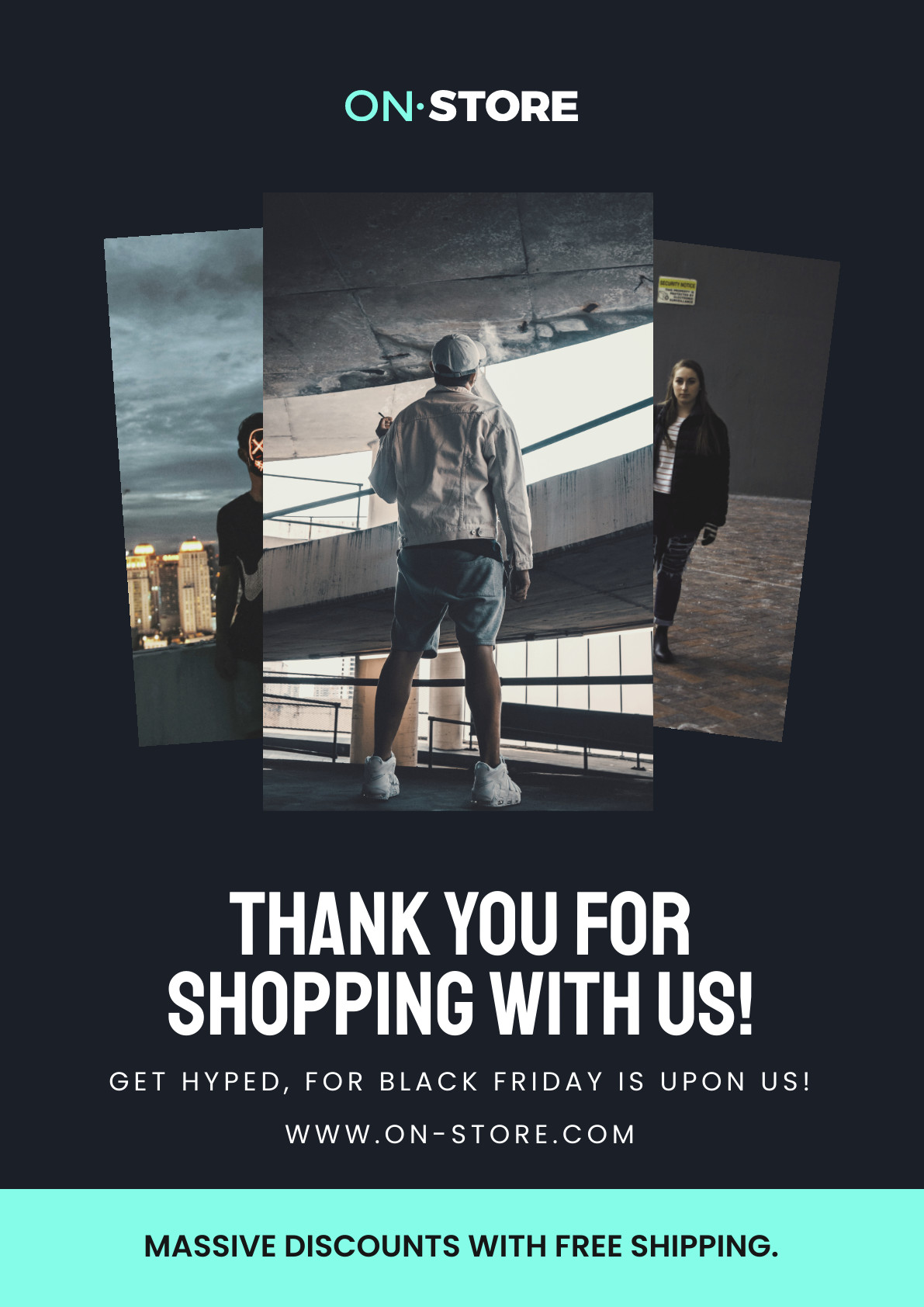 Hyped Black Friday Shopping Poster 1191x1684 template