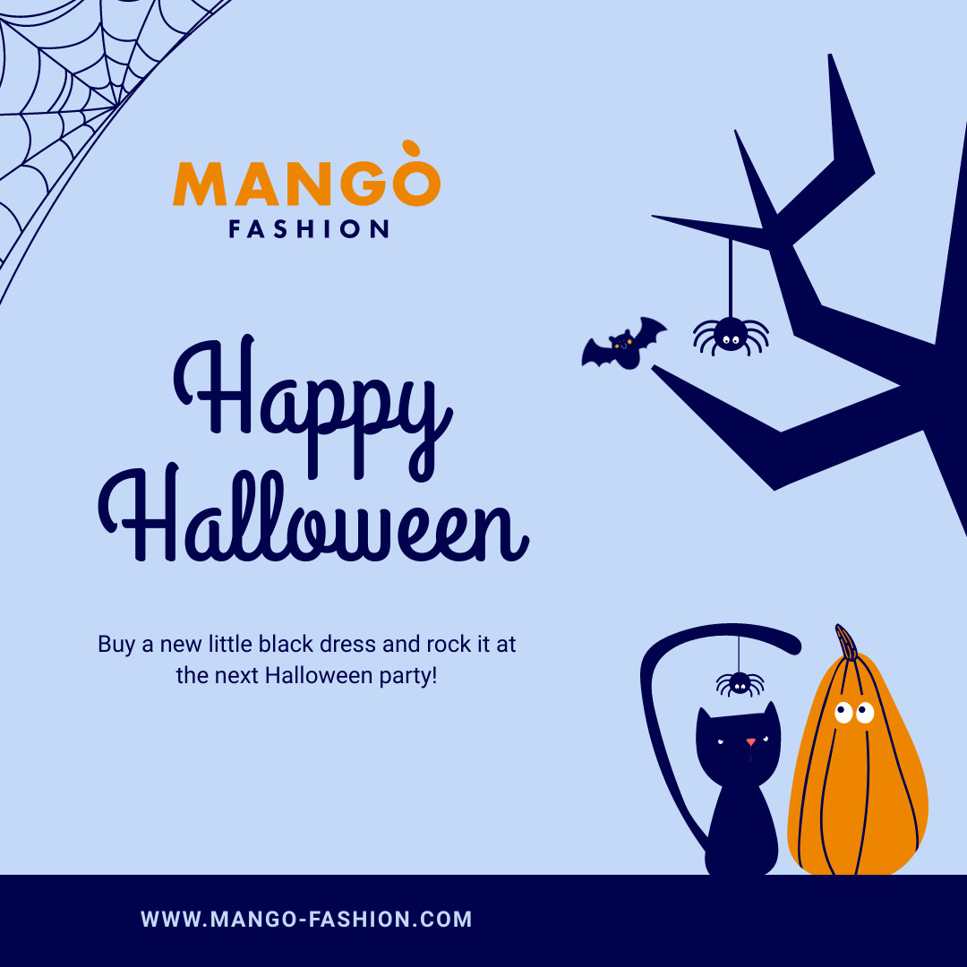 Mango Fashion Blue Halloween 1080x1080 template