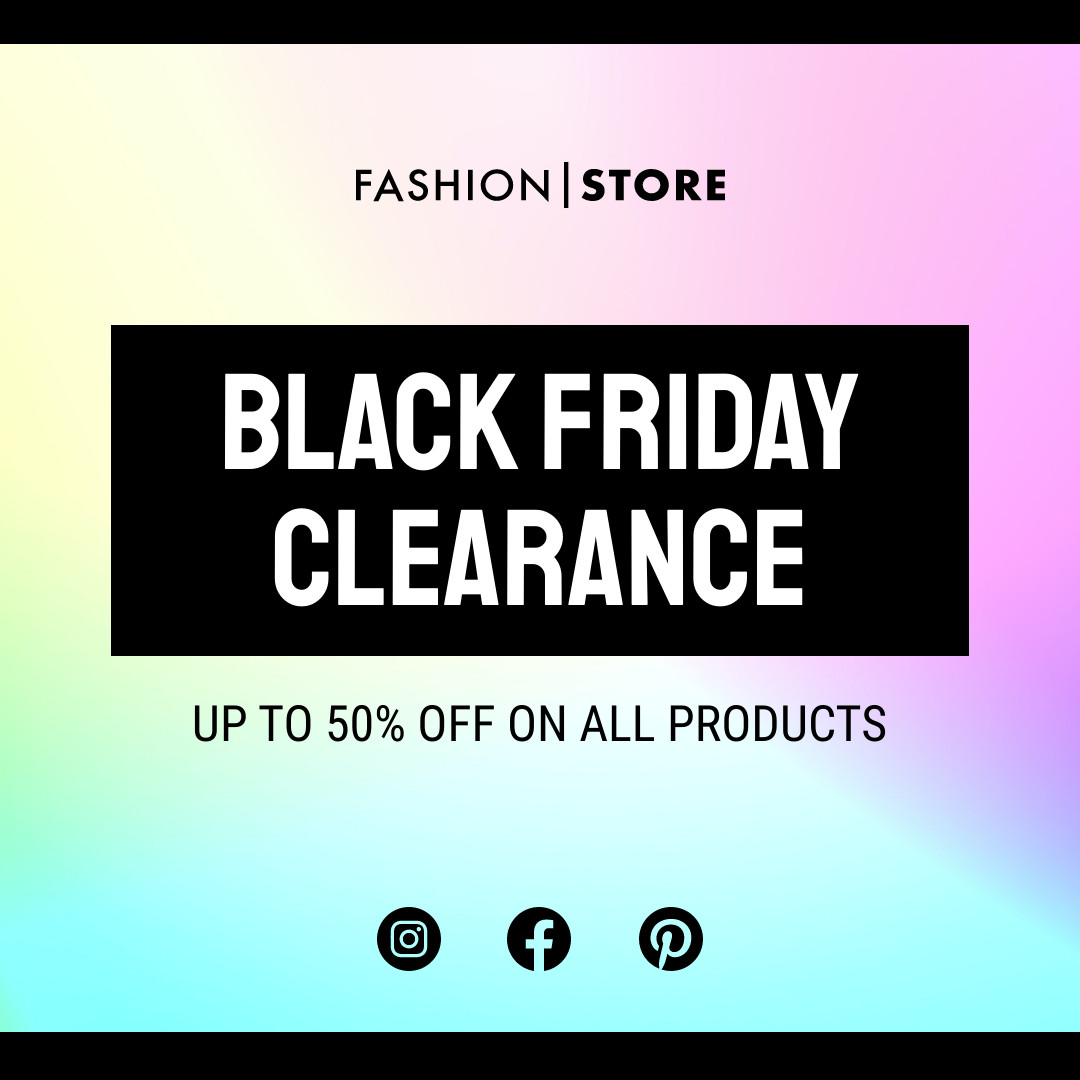 Fashion Black Friday Clearance 1080x1080 template
