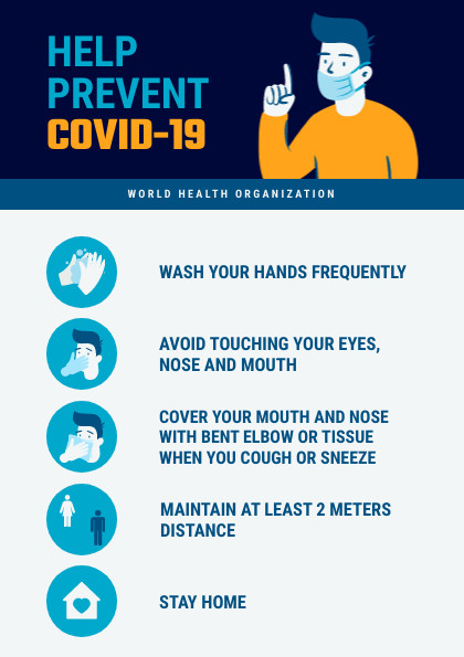 Help prevent COVID-19 WHO – Flyer Template 420x595 template