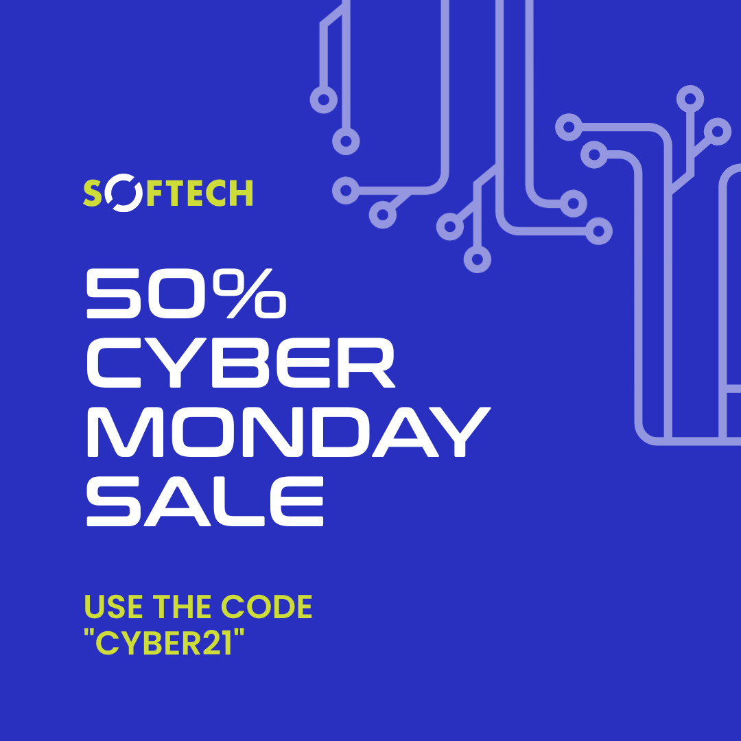 Blue Circuit Sale Cyber Monday 1080x1080 template
