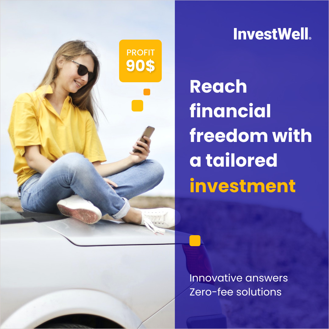 Financial Freedom with InvestWell 1080x1080 template preview