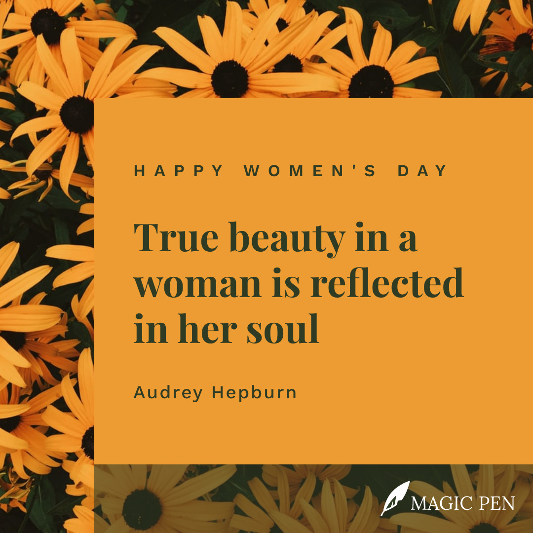 Audrey Hepburn Women's Day Quote 1080x1080 template