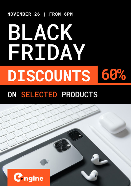 Black Friday Tech Selected Items Flyer 420x595 template preview
