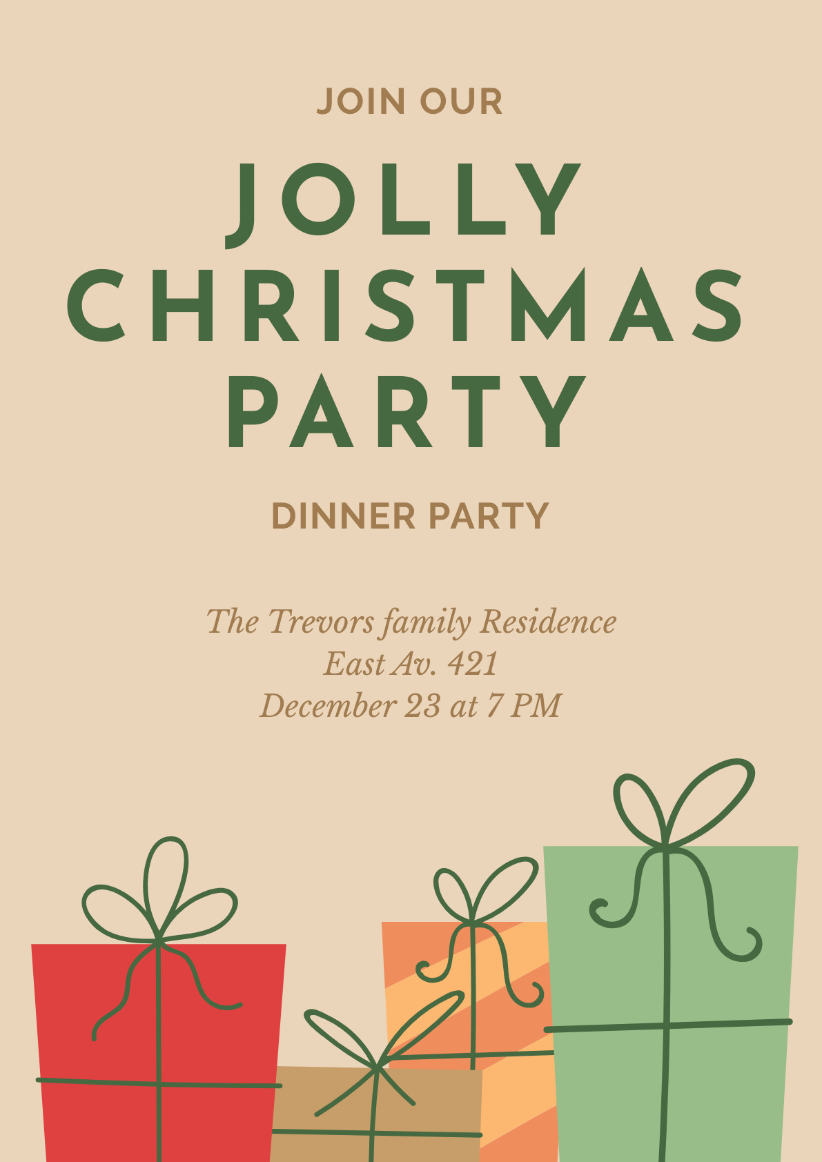 Jolly Christmas Party – Poster Template 1191x1684 template