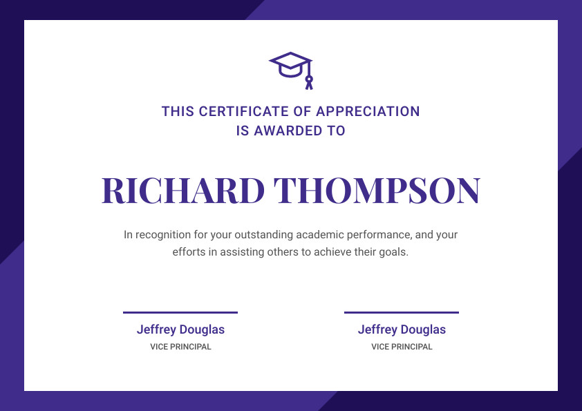 Richard Thompson Academic – Certificate Template 842x595 template