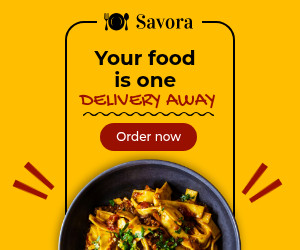 Your Food is One Delivery Away  300x250 template