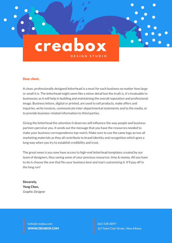 Design Studio Letterhead Template 595x842 template preview