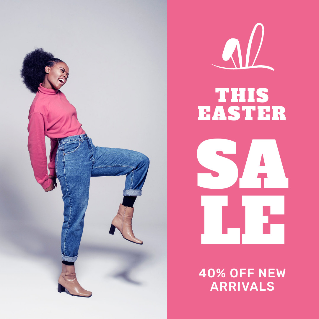 This Easter Sale Bunny New Arrivals 1080x1080 template