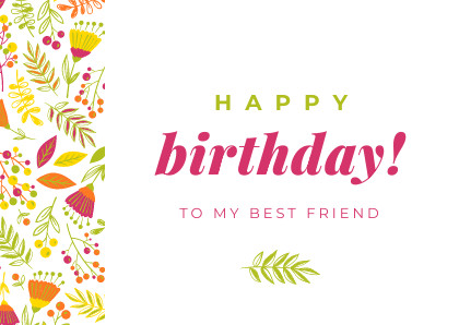 Happy Birthday Rustic Best Friend – Card Template  420x298 template