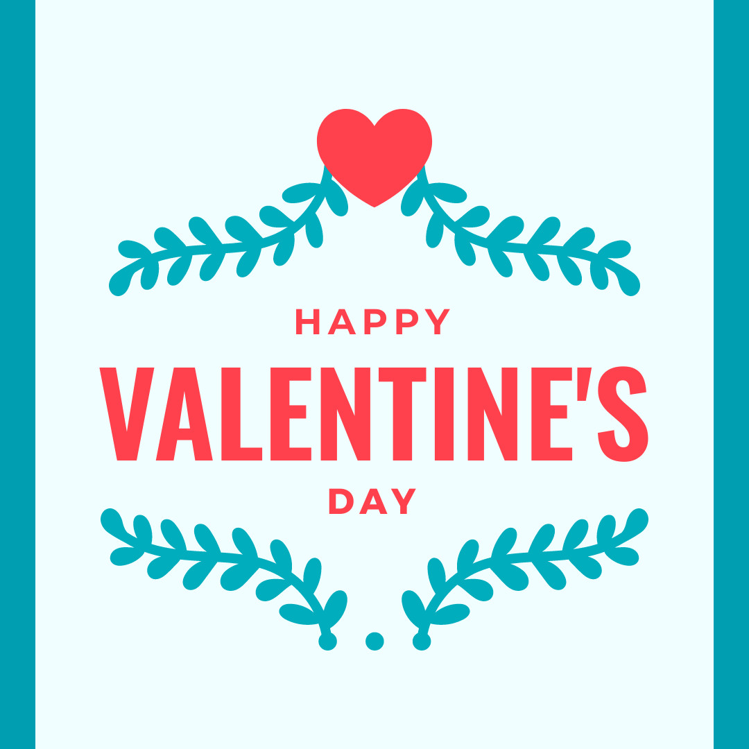 Heart Decoration Happy Valentine's Day 1080x1080 template