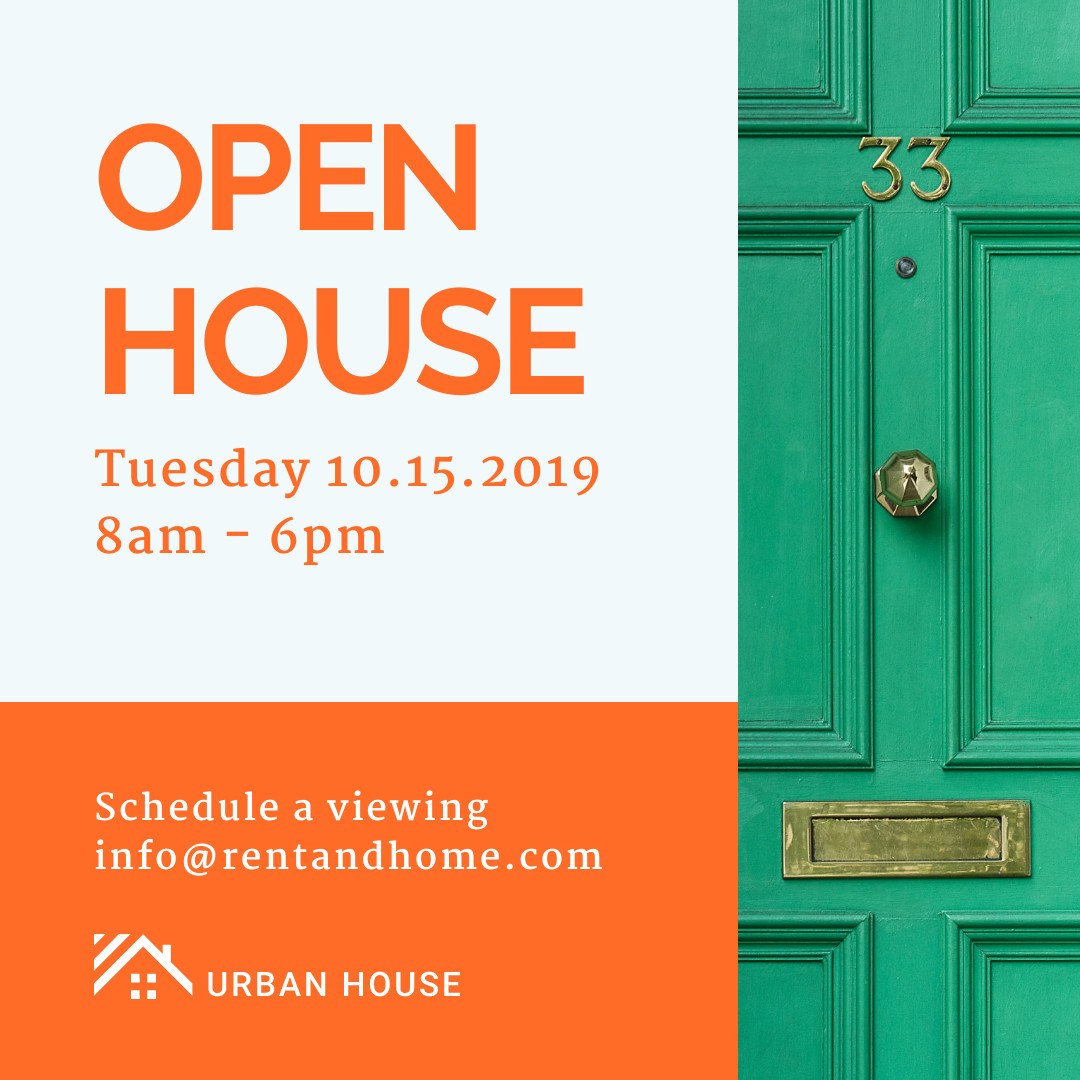 Open House Green Door 1080x1080 template