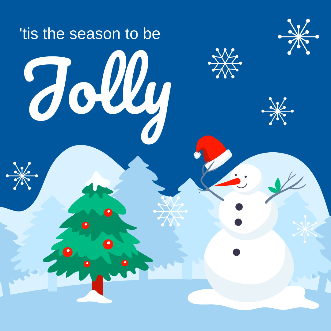 Christmas Jolly Snowman  1080x1080 template