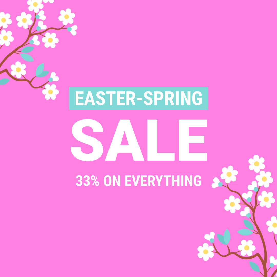 Easter Spring Sale Flower Branch 1080x1080 template