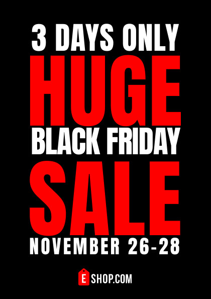 Huge Sale Red Black Friday Flyer 420x595 template