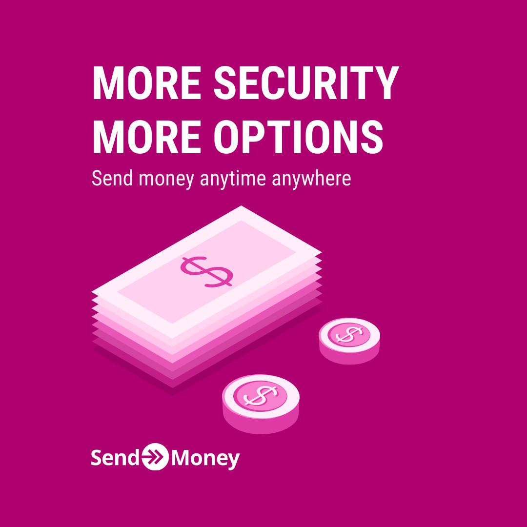 More Security and Options for Sending Money 1080x1080 template preview