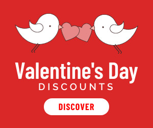 Valentine's Day Bird Discounts 300x250 template