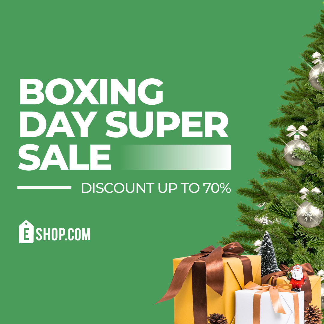 Boxing Day Super Green Sale 1080x1080 template