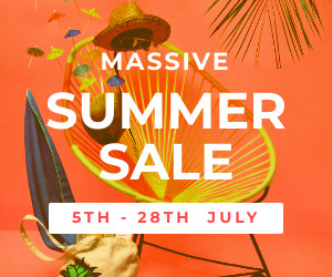 Massive Orange Summer Sale 300x250 template