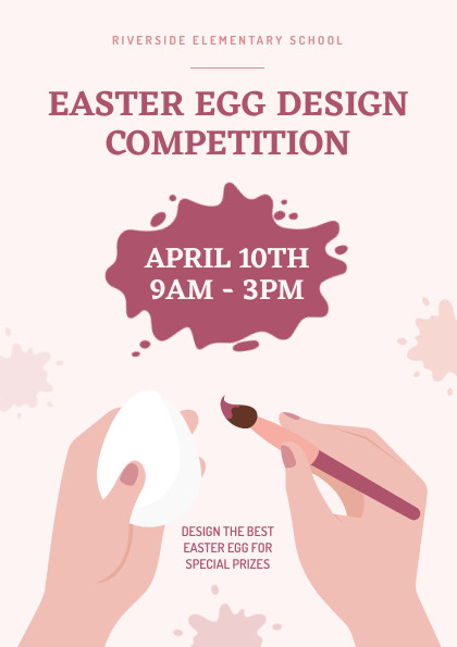 Easter Egg Design School Event – Flyer Template  420x595 template preview