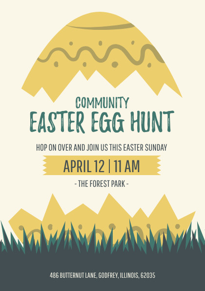 Community Easter Egg Hunt – Flyer Template 420x595 template