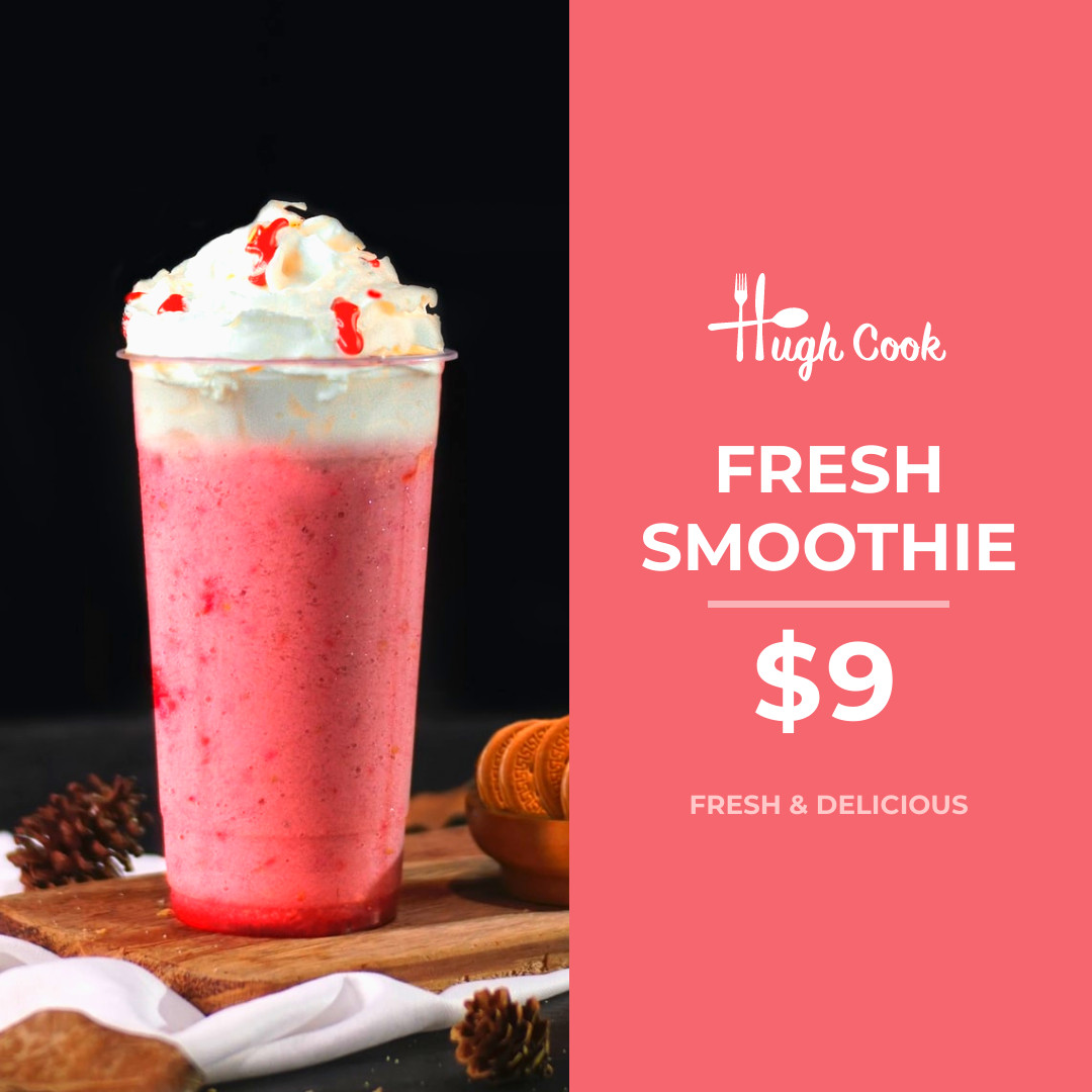 Fresh Strawberry Smoothie Deal 1080x1080 template