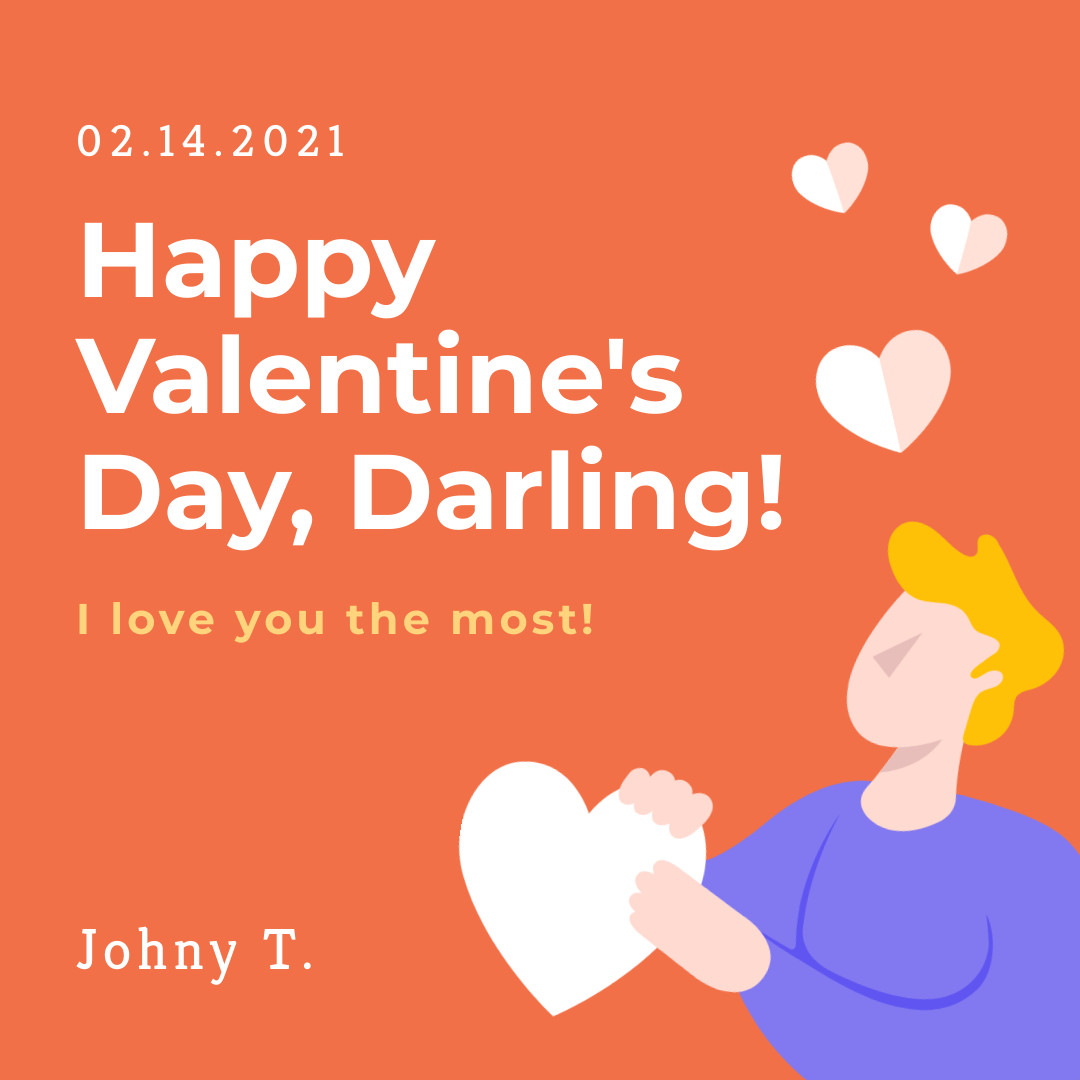 Happy Valentine's Day Darling 1080x1080 template