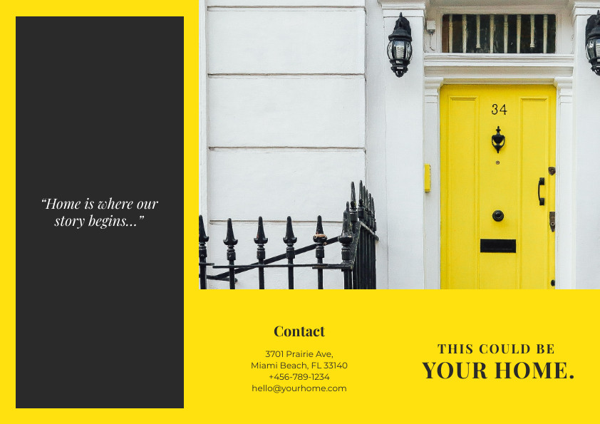 Your Yellow Home – Brochure Template 842x595 template preview