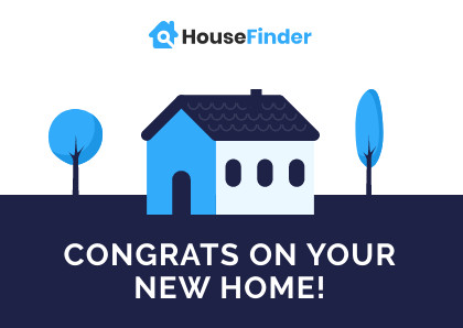 New Blue Home Illustration – Card Template 420x298 template
