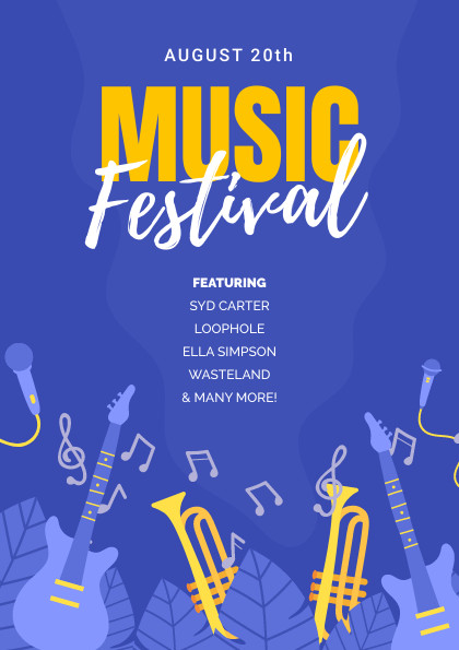 Blue Music Festival – Flyer Template 420x595 template