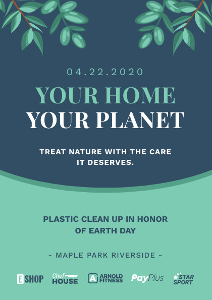 Your Home Your Planet Earth Day – Flyer Template 420x595 template