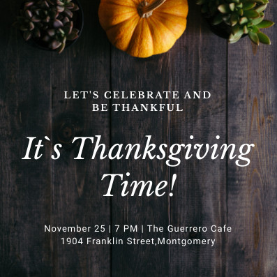 Celebrate Thanksgiving Time Invitation 397x397 template preview
