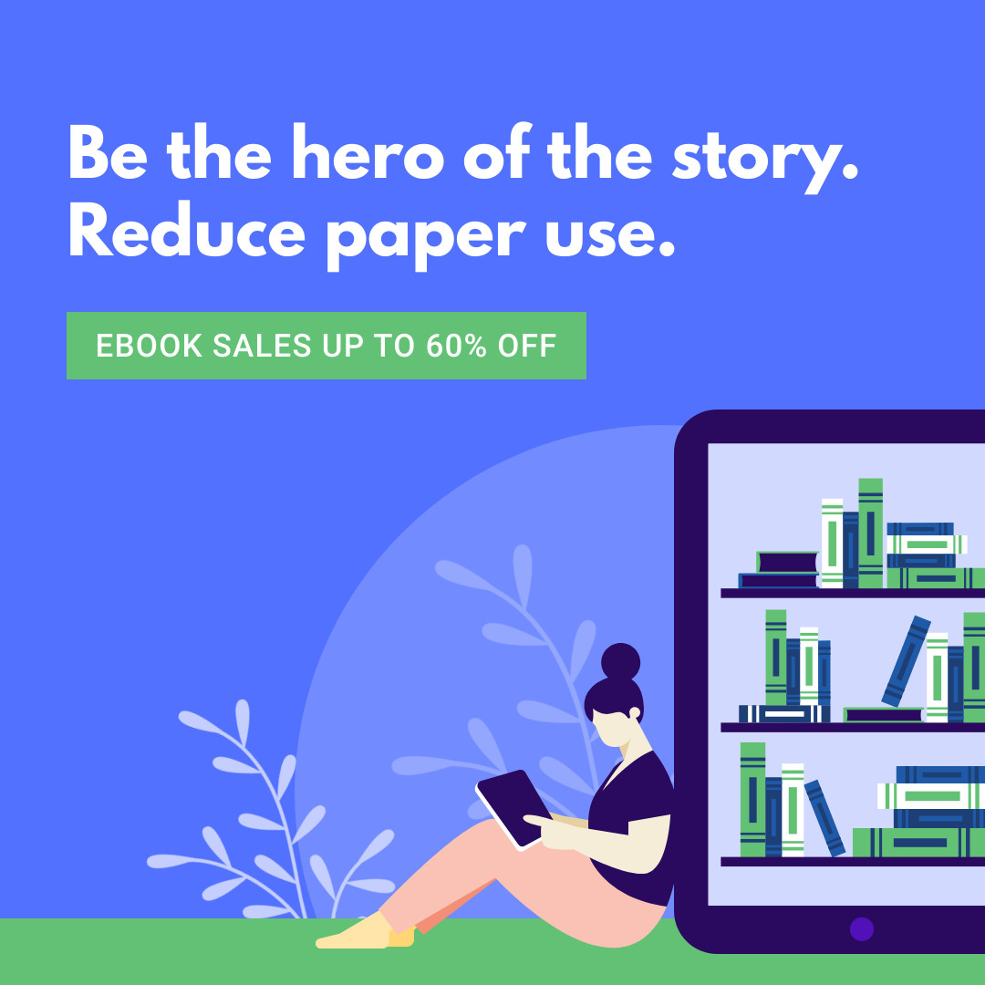 Reduce Paper Use Ebook Earth Day Sales 1080x1080 template