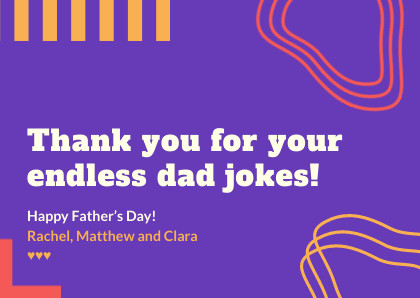 Thank You Father's Day Jokes Card 420x298 template preview